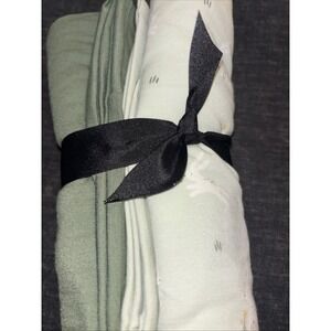 Olive green and white w bunnies Baby Swaddle Blankets 2pk Hearth &Hand Magnolia